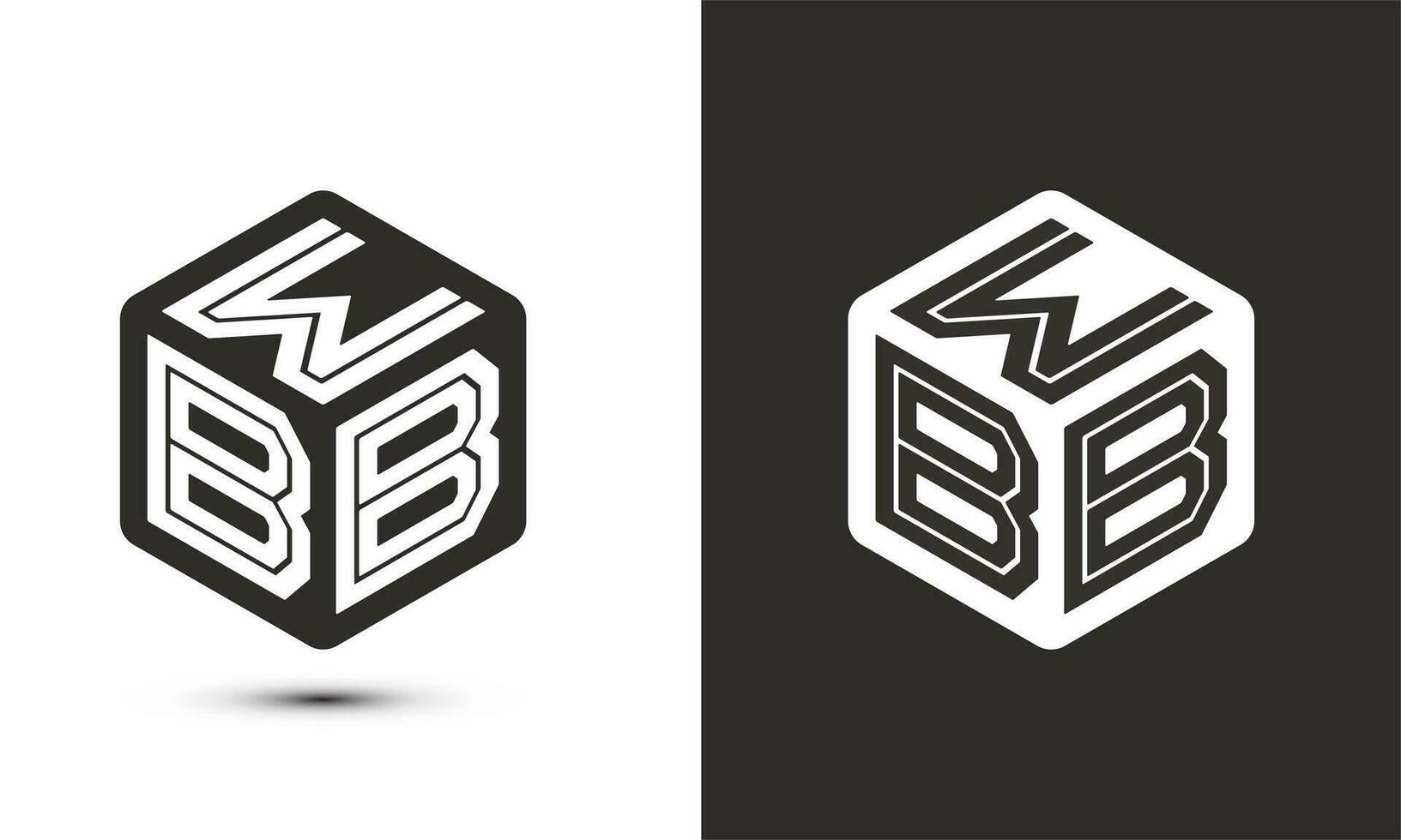WBE letter logo design with illustrator cube logo, vector logo modern alphabet font overlap style.
