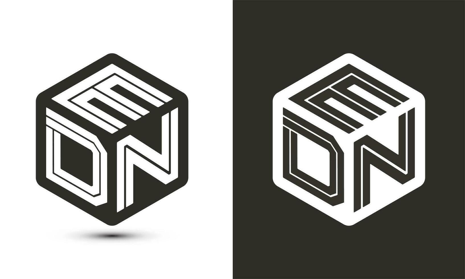 EDN letter logo design with illustrator cube logo, vector logo modern alphabet font overlap style.