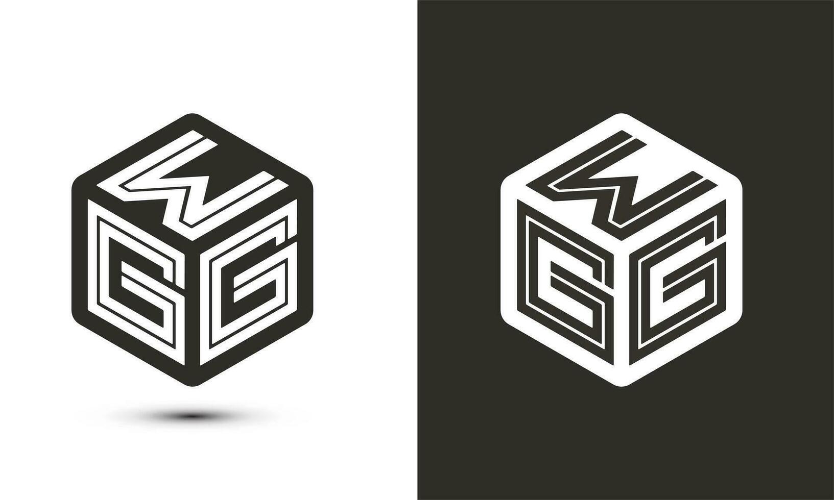 WGG letter logo design with illustrator cube logo, vector logo modern alphabet font overlap style.