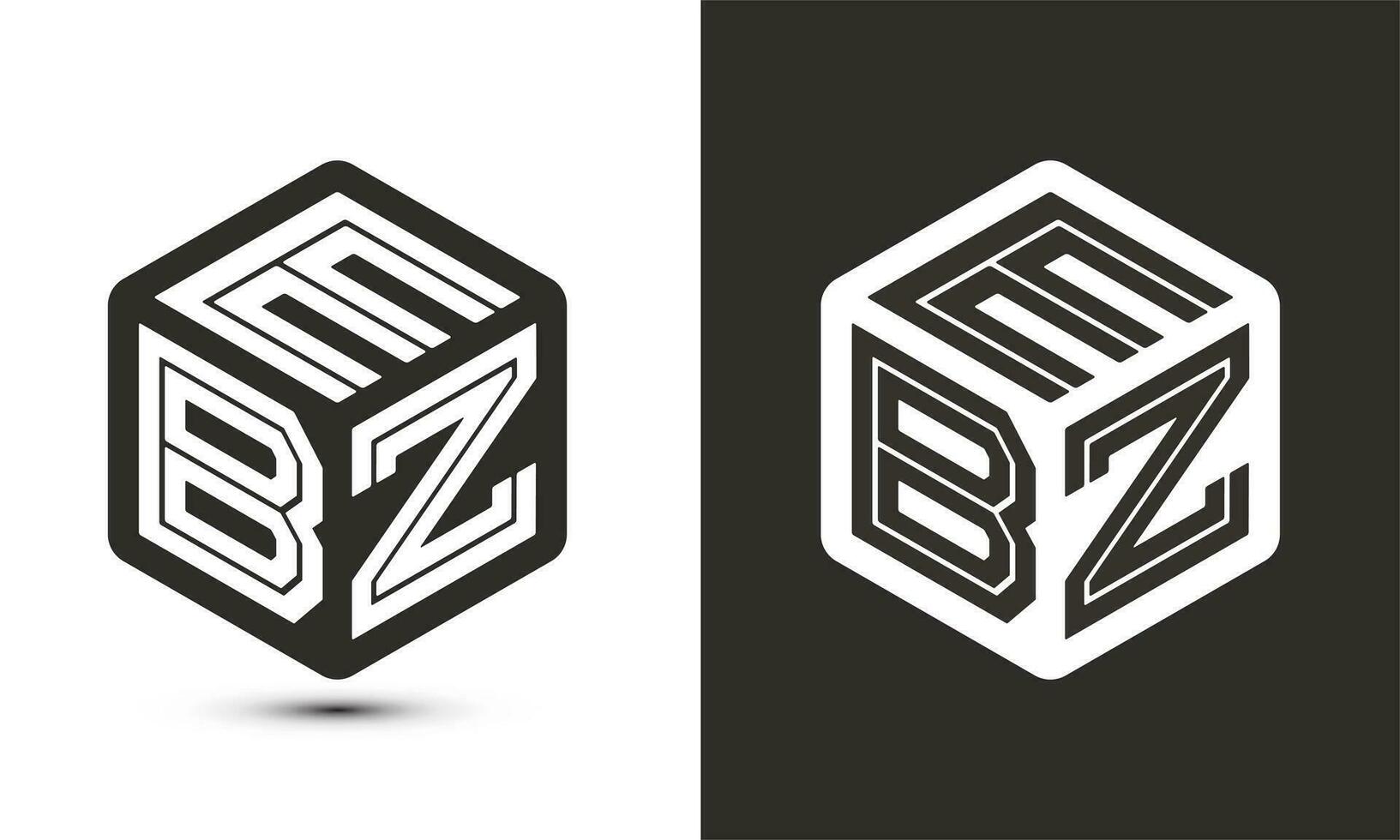 EBZ letter logo design with illustrator cube logo, vector logo modern alphabet font overlap style.