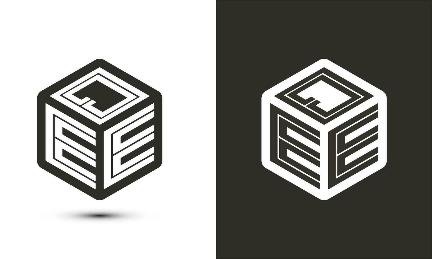 qee letra logo diseño con ilustrador cubo logo, vector logo moderno alfabeto fuente superposición estilo.