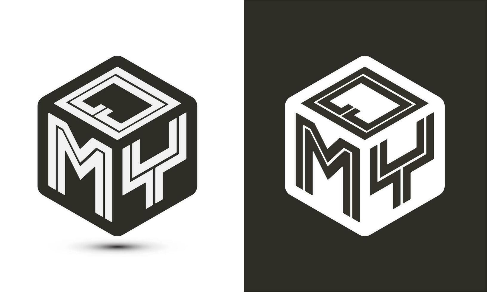 qmi letra logo diseño con ilustrador cubo logo, vector logo moderno alfabeto fuente superposición estilo.