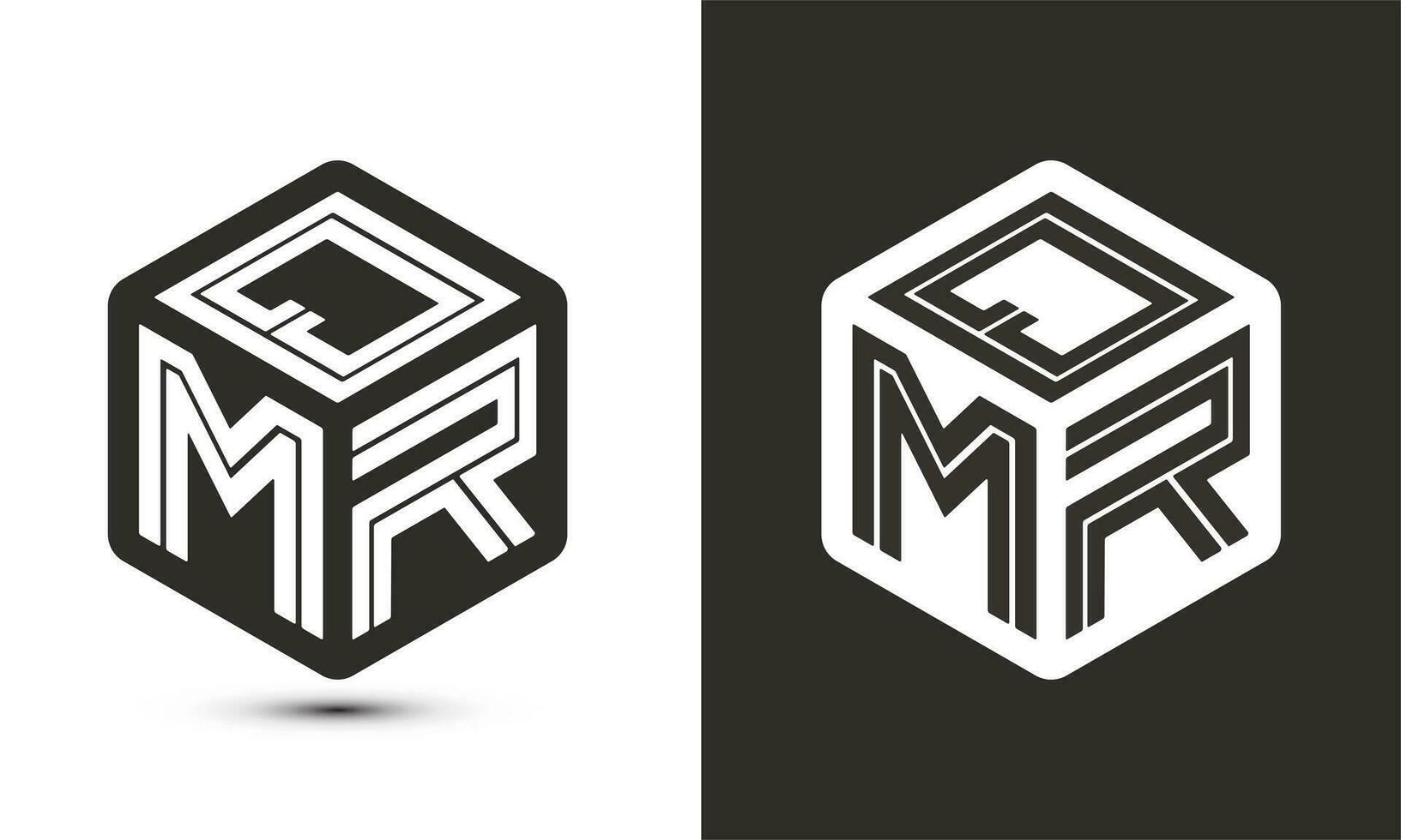 QMR letter logo design with illustrator cube logo, vector logo modern alphabet font overlap style.