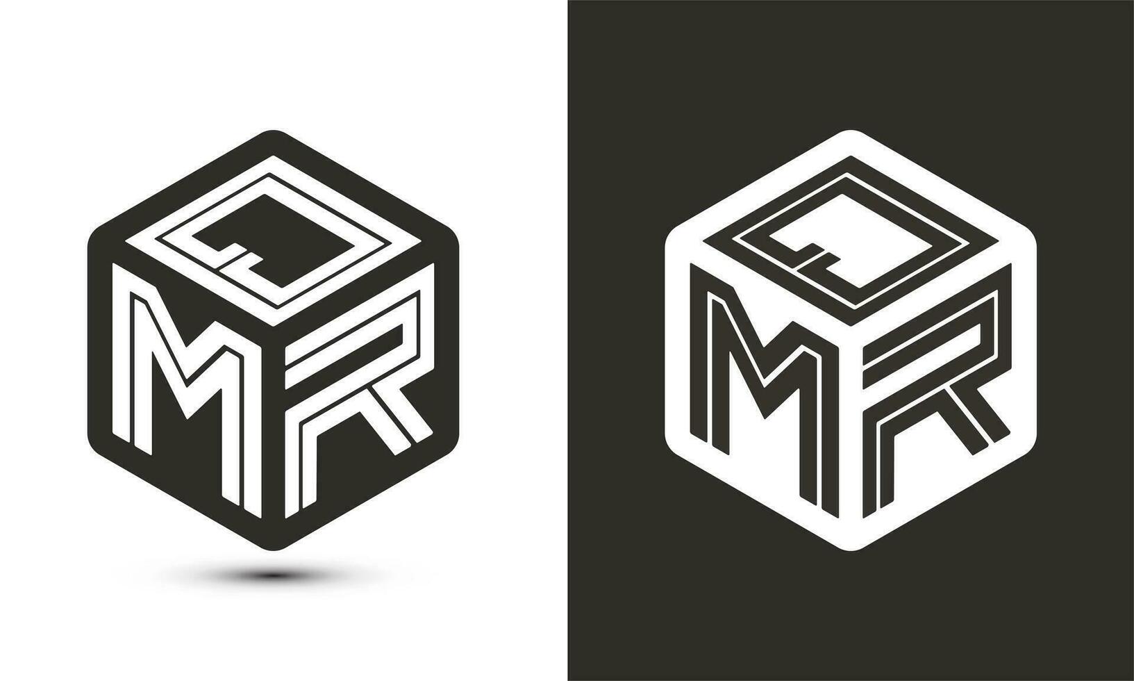 qmr letra logo diseño con ilustrador cubo logo, vector logo moderno alfabeto fuente superposición estilo.