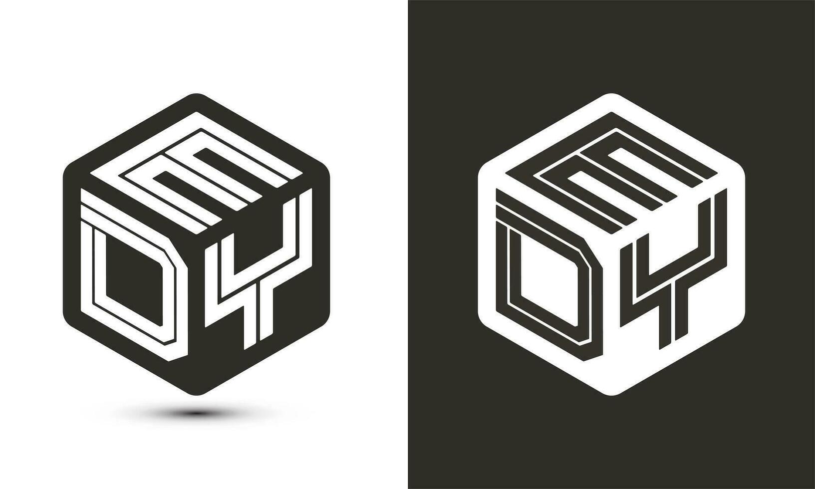EDY letter logo design with illustrator cube logo, vector logo modern alphabet font overlap style.