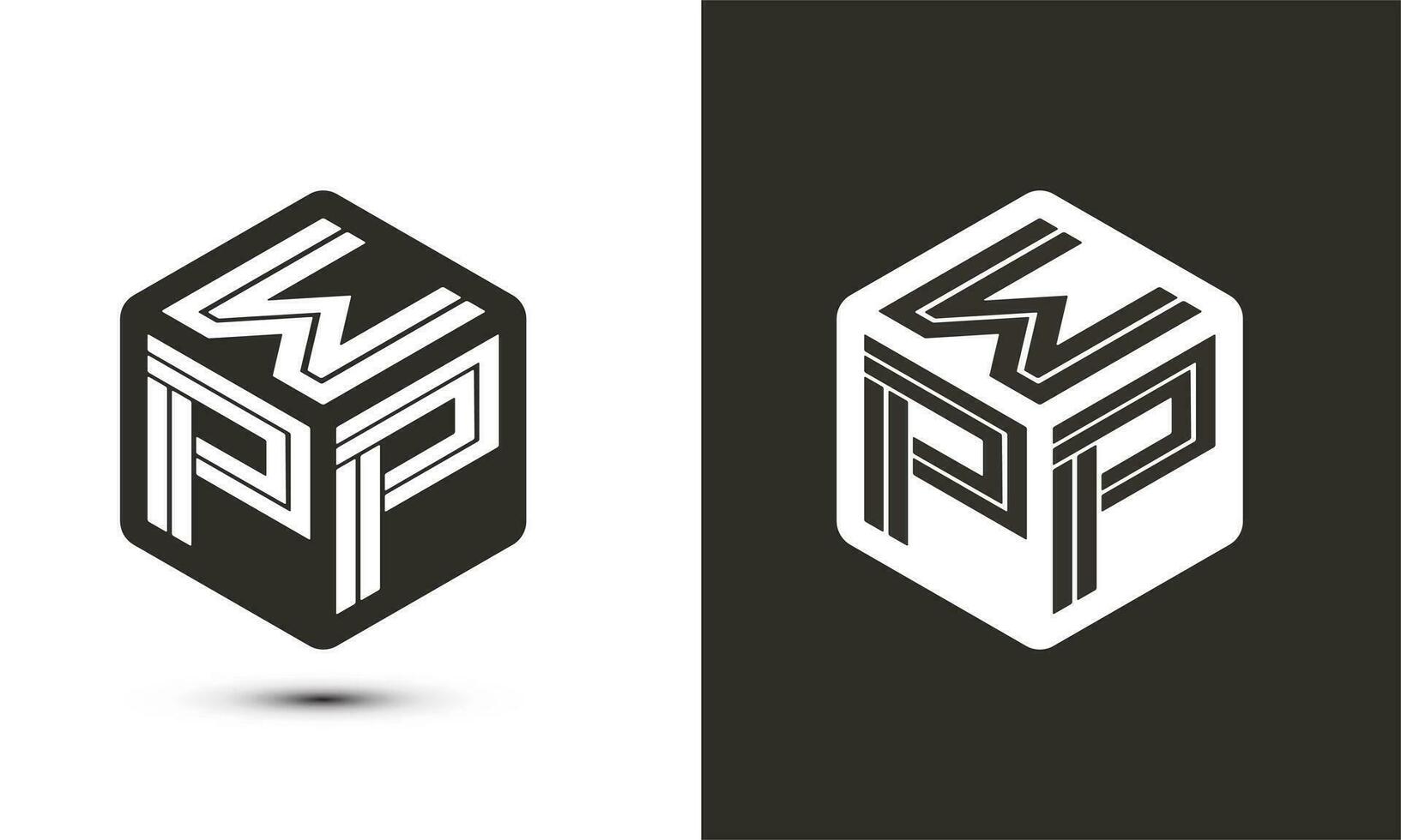 WPP letter logo design with illustrator cube logo, vector logo modern alphabet font overlap style.