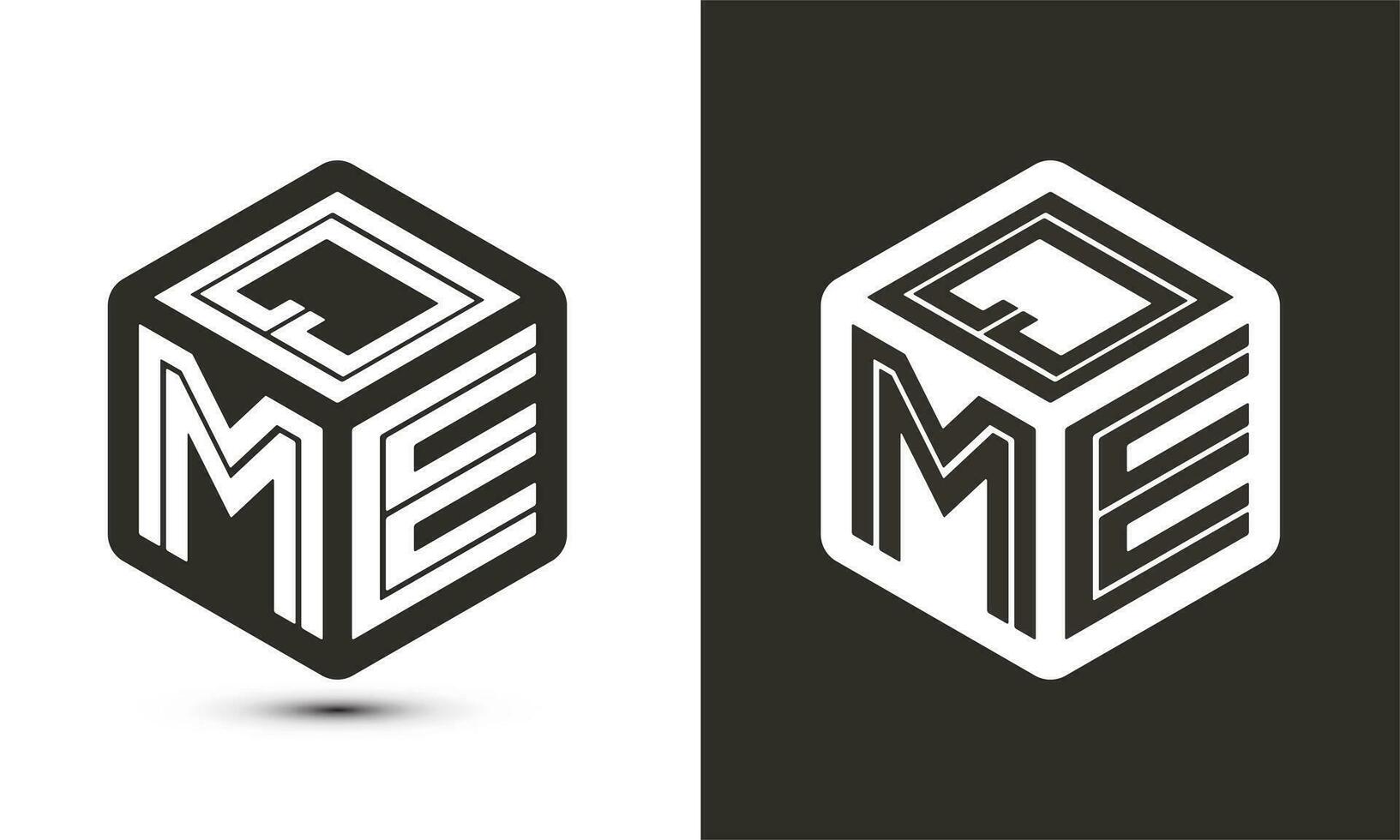 QME letter logo design with illustrator cube logo, vector logo modern alphabet font overlap style.