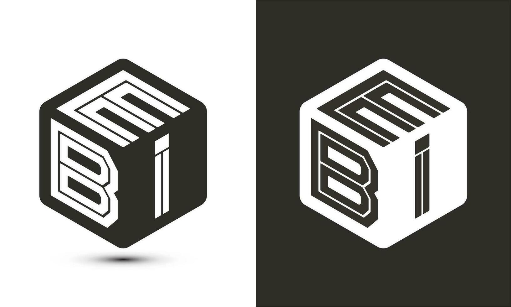 EBI letter logo design with illustrator cube logo, vector logo modern alphabet font overlap style.