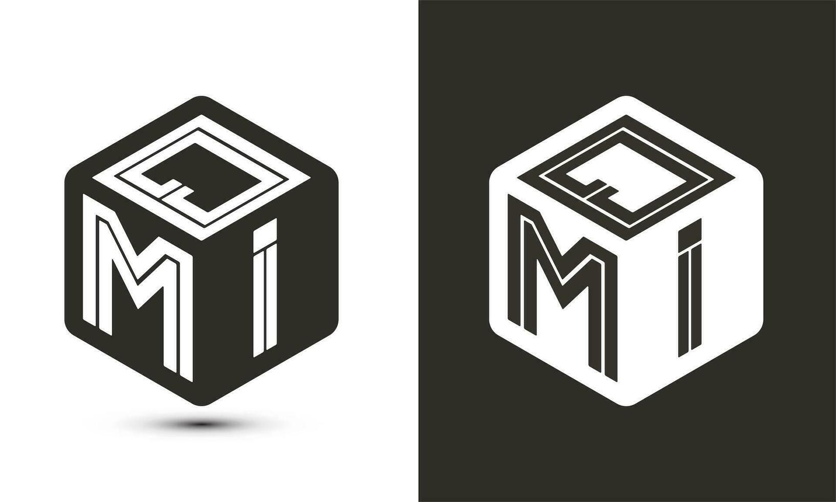 QMI letter logo design with illustrator cube logo, vector logo modern alphabet font overlap style.