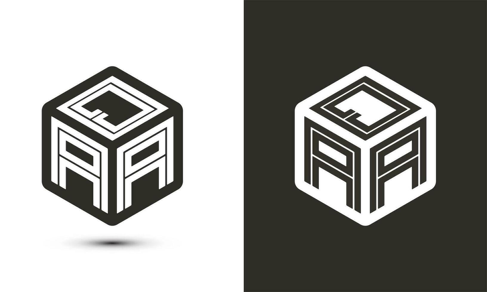 qaa letra logo diseño con ilustrador cubo logo, vector logo moderno alfabeto fuente superposición estilo.