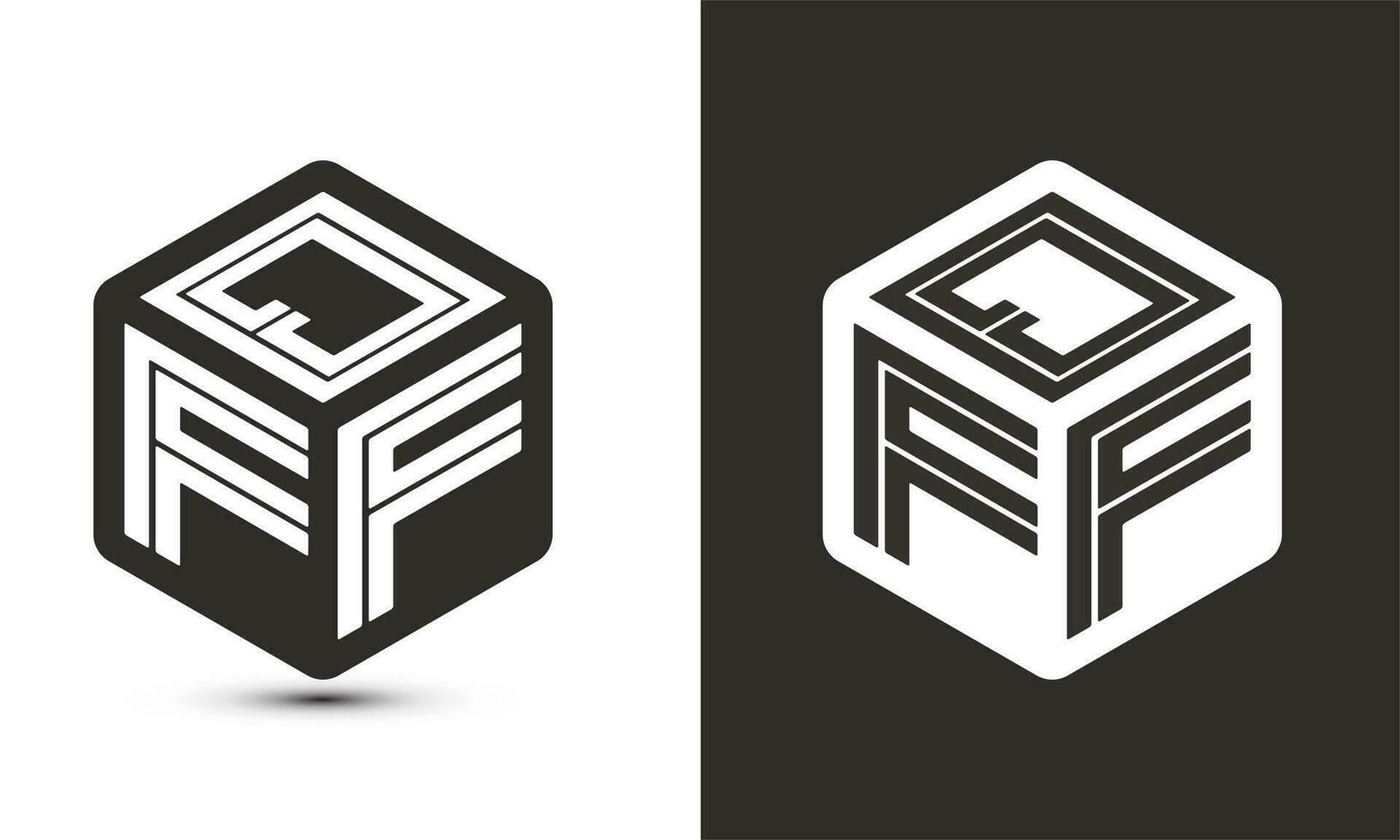 QFF letter logo design with illustrator cube logo, vector logo modern alphabet font overlap style.