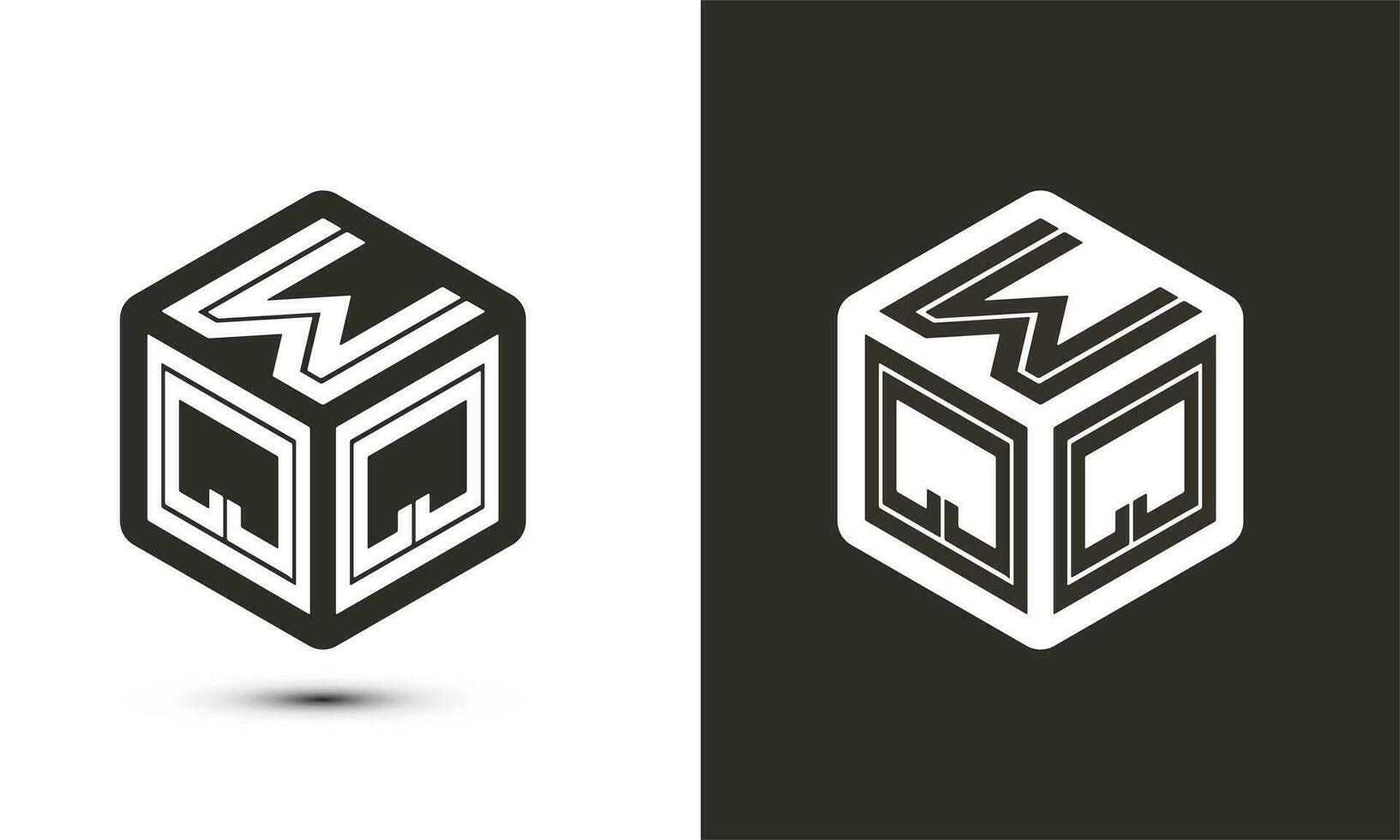 WQQ letter logo design with illustrator cube logo, vector logo modern alphabet font overlap style.