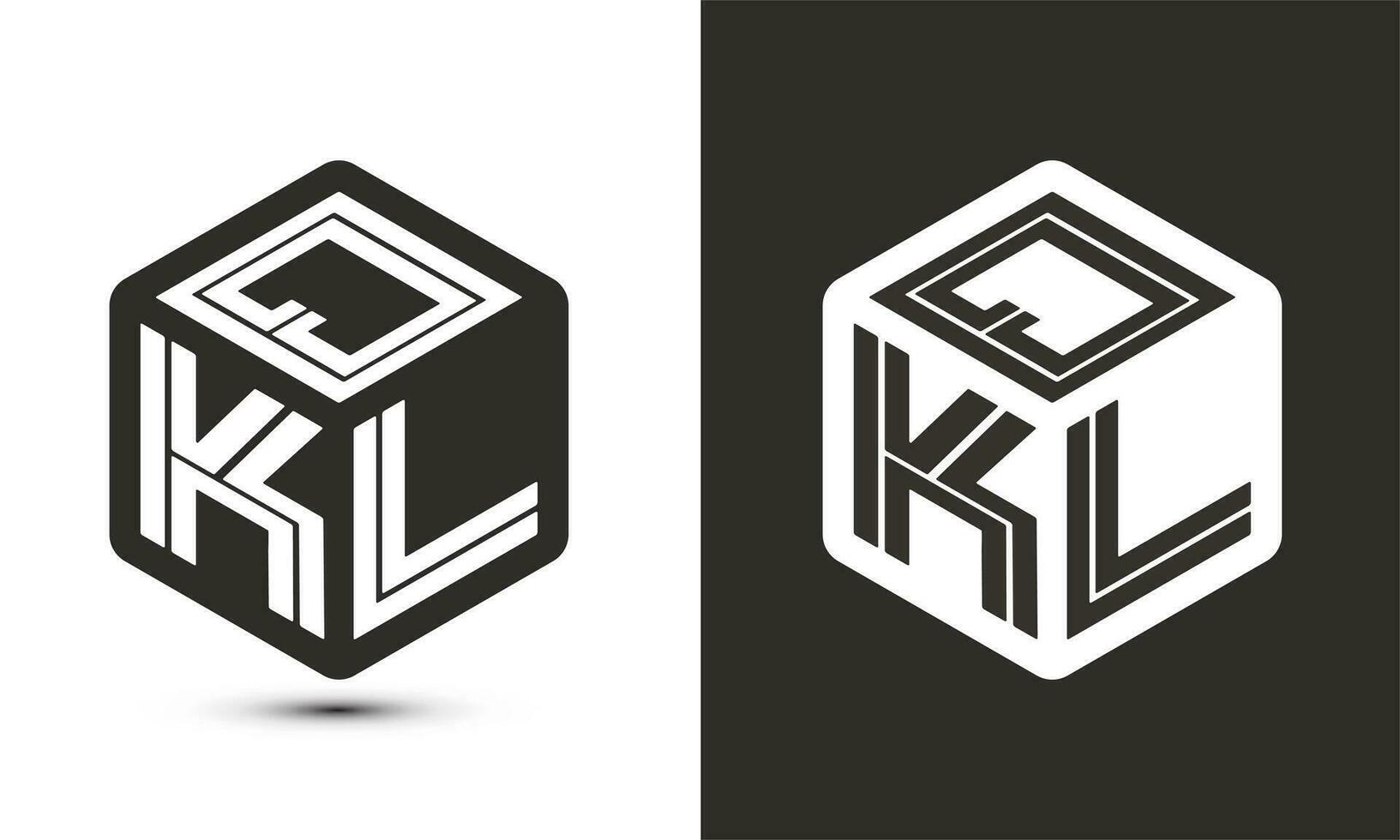 QKL letter logo design with illustrator cube logo, vector logo modern alphabet font overlap style.