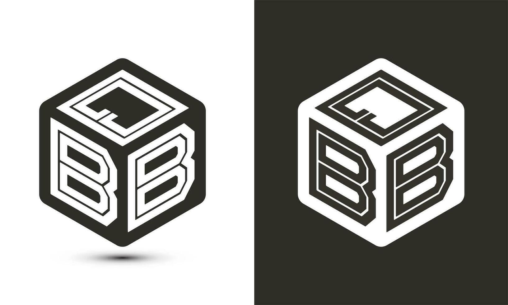 QBE letter logo design with illustrator cube logo, vector logo modern alphabet font overlap style.