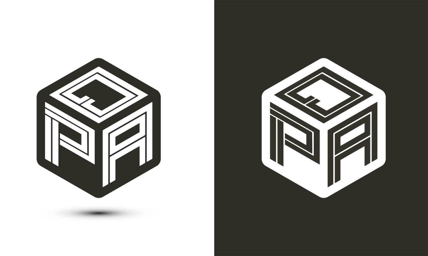 QPA letter logo design with illustrator cube logo, vector logo modern alphabet font overlap style.