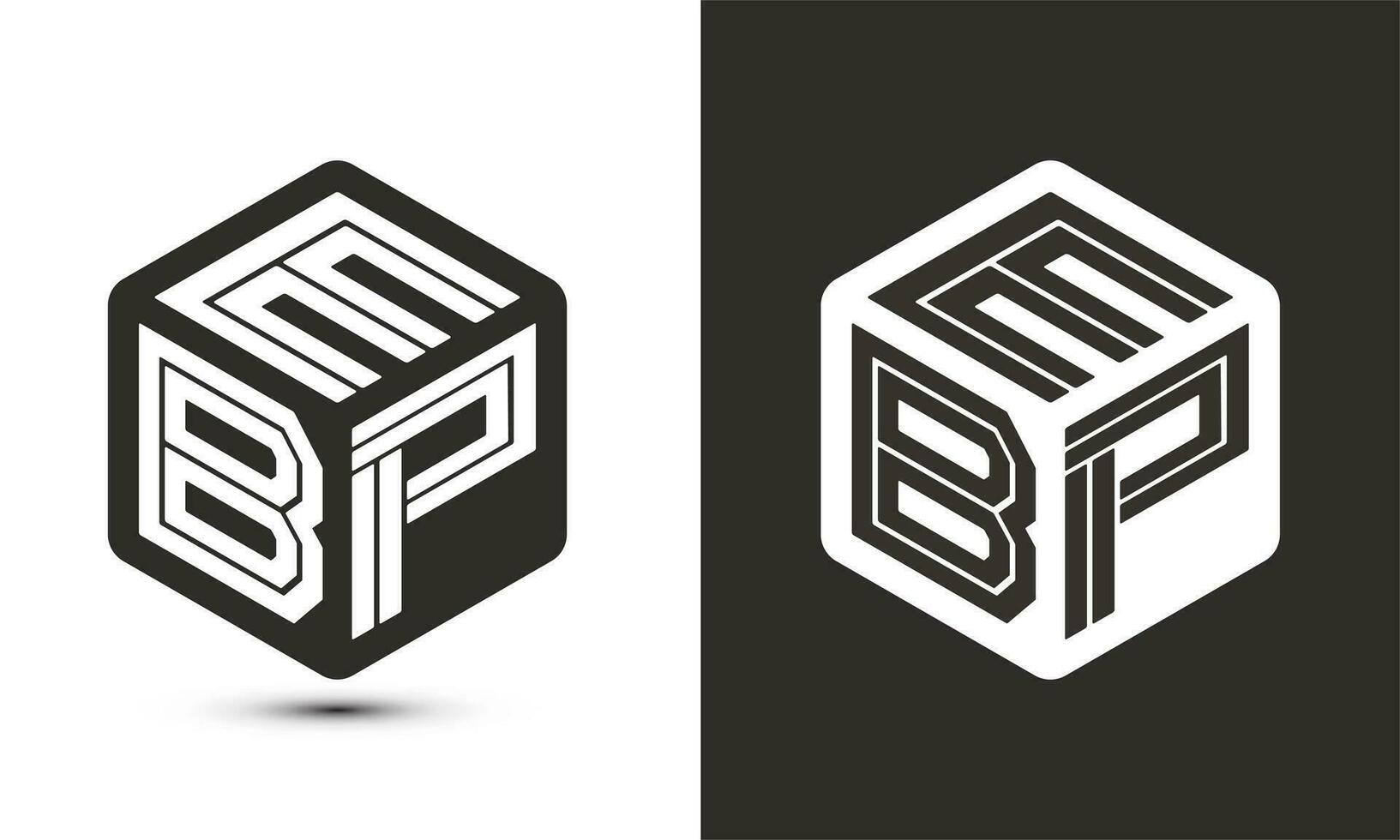 EBP letter logo design with illustrator cube logo, vector logo modern alphabet font overlap style.