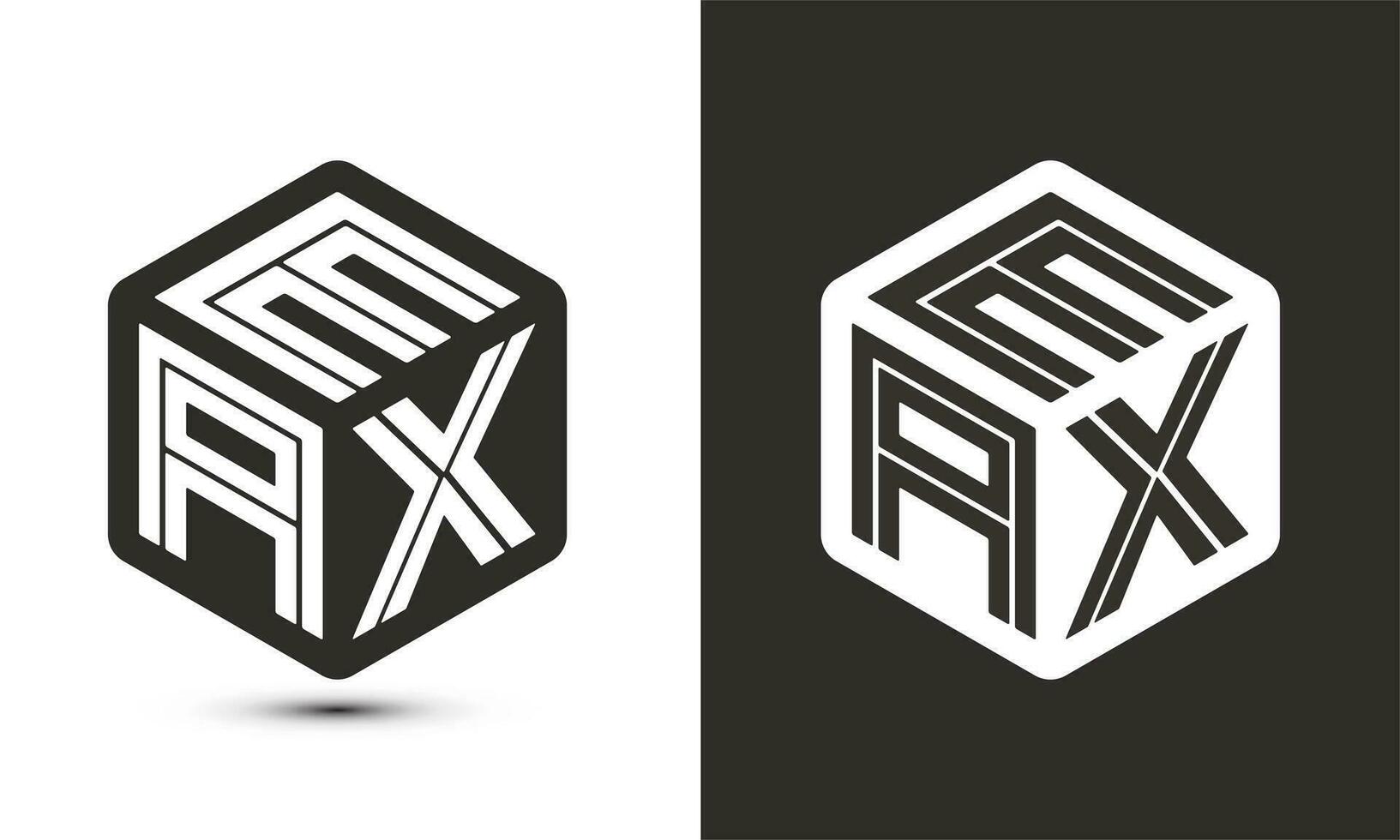 EAX letter logo design with illustrator cube logo, vector logo modern alphabet font overlap style.