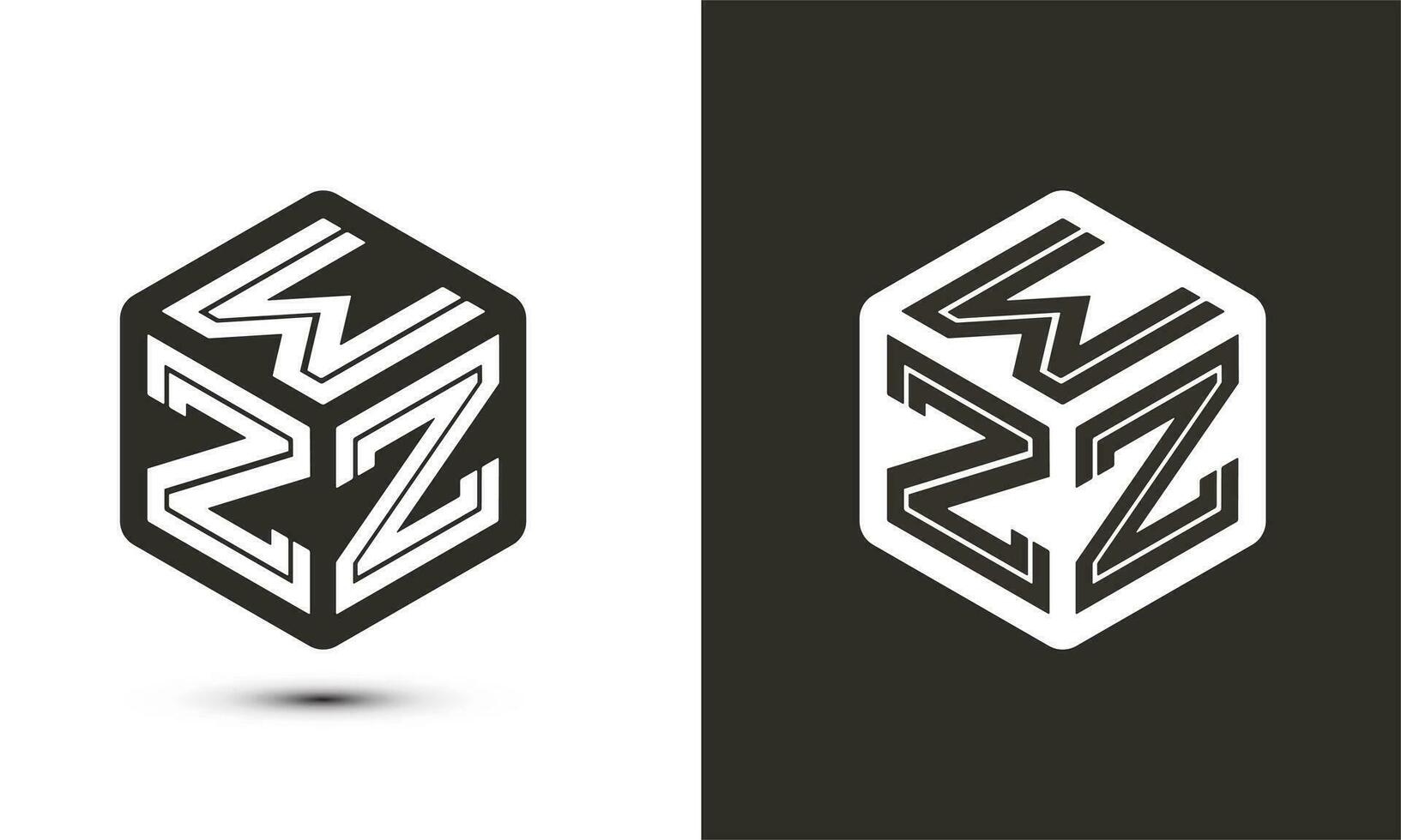 WZZ letter logo design with illustrator cube logo, vector logo modern alphabet font overlap style.