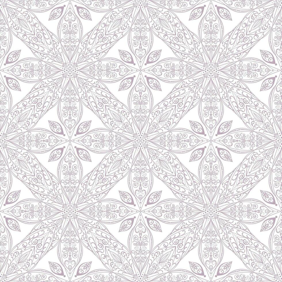 Seamless ethnic pattern with floral motives. Mandala print for fabric, textile, paper. vector