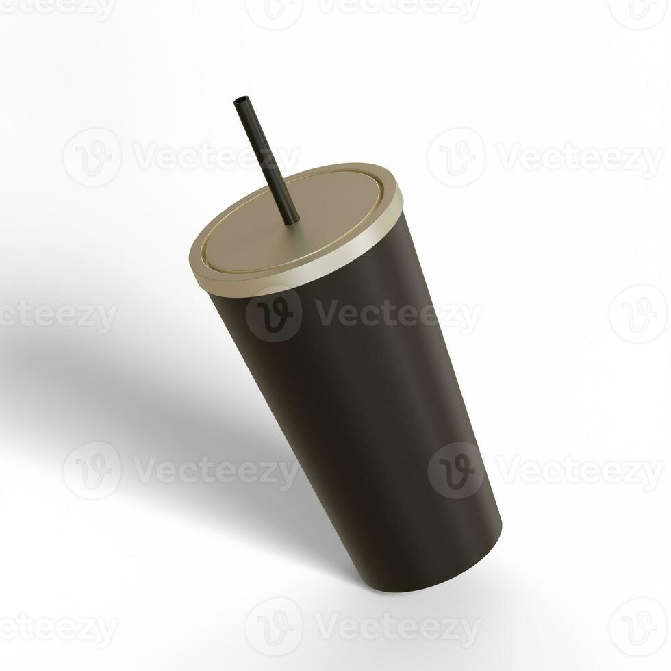 Tumbler mockup. Coffee glass, stainles steel thermo cup with lid and tube. metal mug template blank, thermal flask. Metal shaker design, reusable mixer blank. Insulated aluminum cup photo