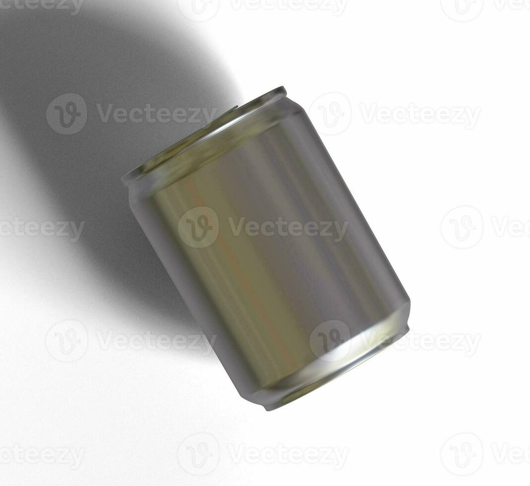 Small size or Mini size soda can with a metalic texture and realistic render 3D photo