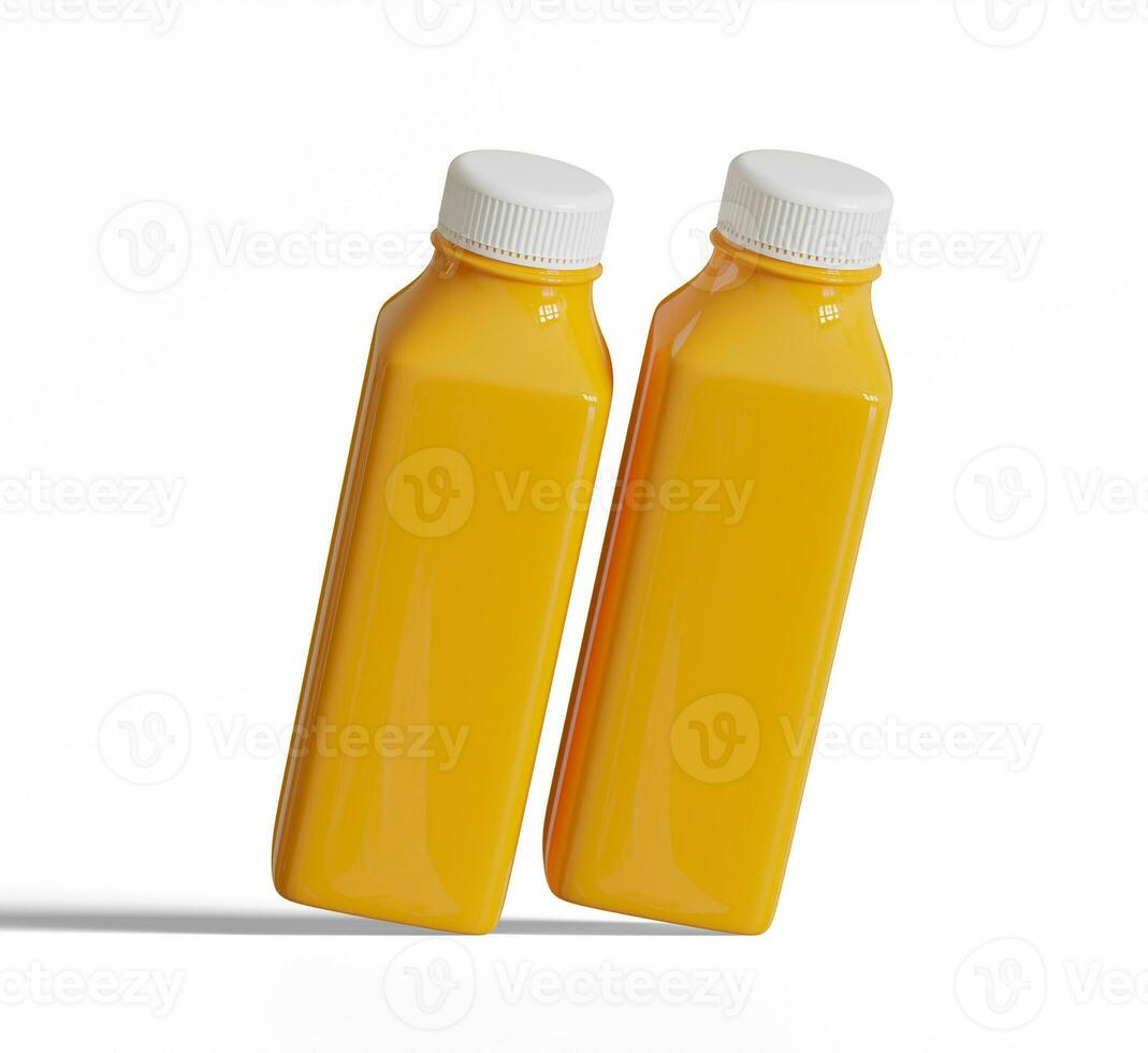 Orange juice or Smoothie Juice Bottle Illustration 3D Render photo