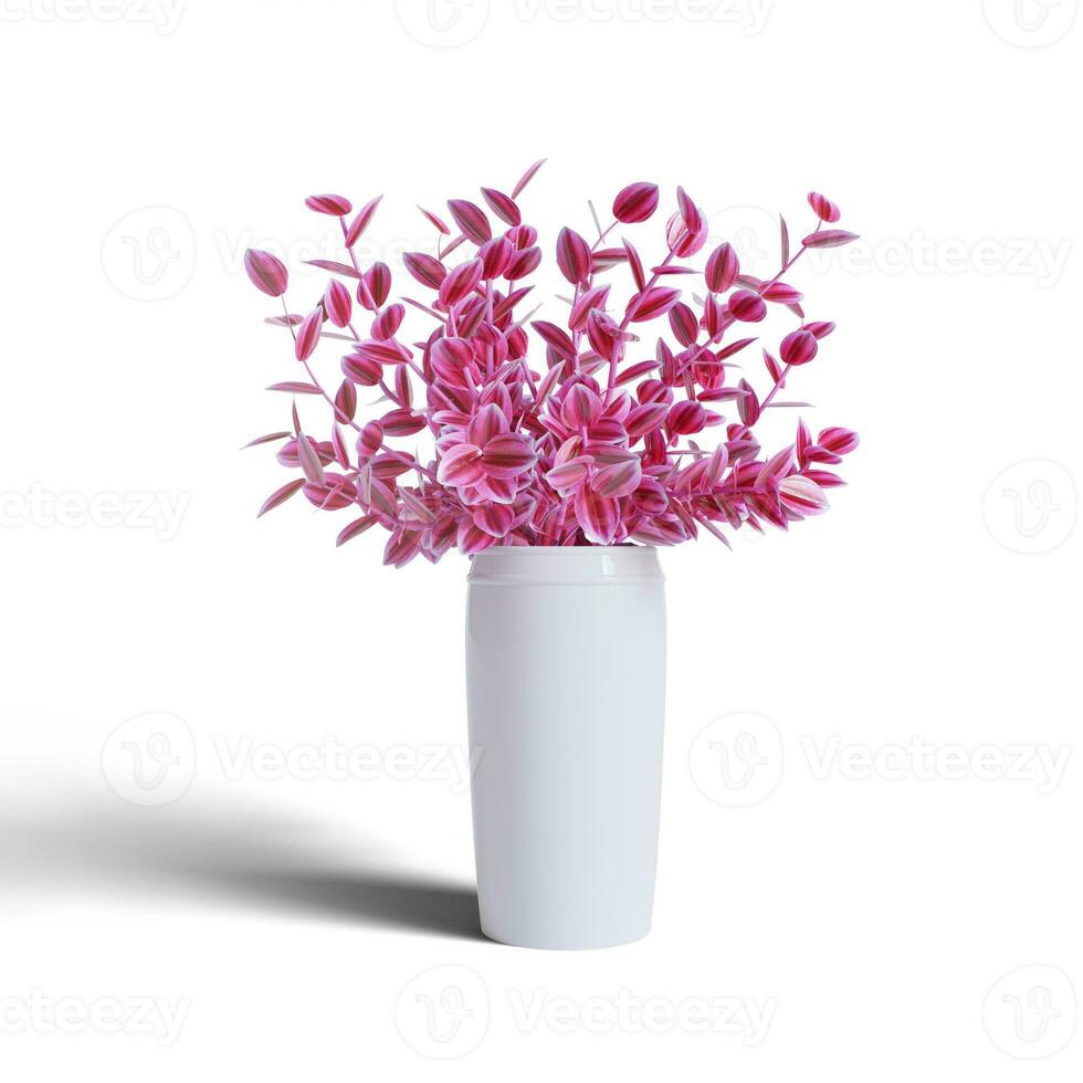 Realistic plants and flower white clean background photo