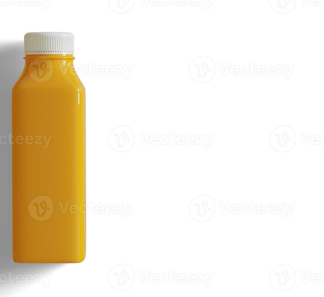 Orange juice or Smoothie Juice Bottle Illustration 3D Render photo