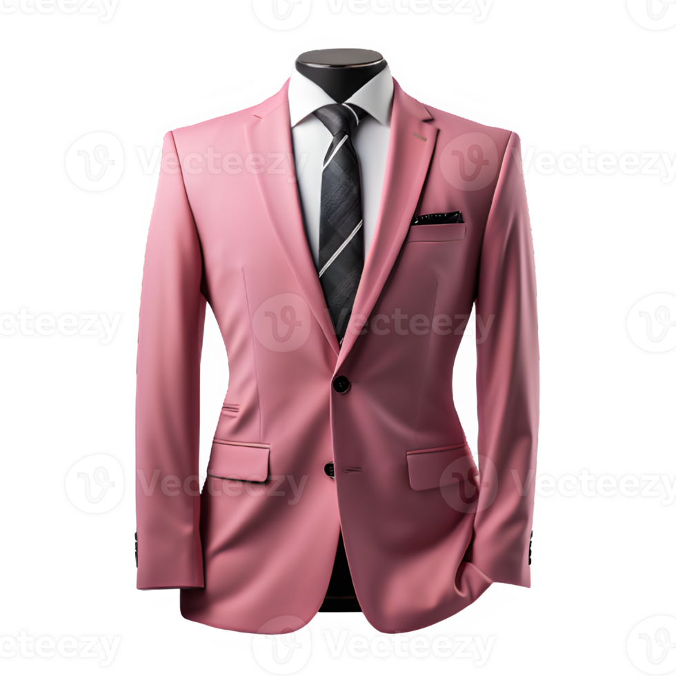pink tuxedo suit mockup on transparent background ,businessman suit png