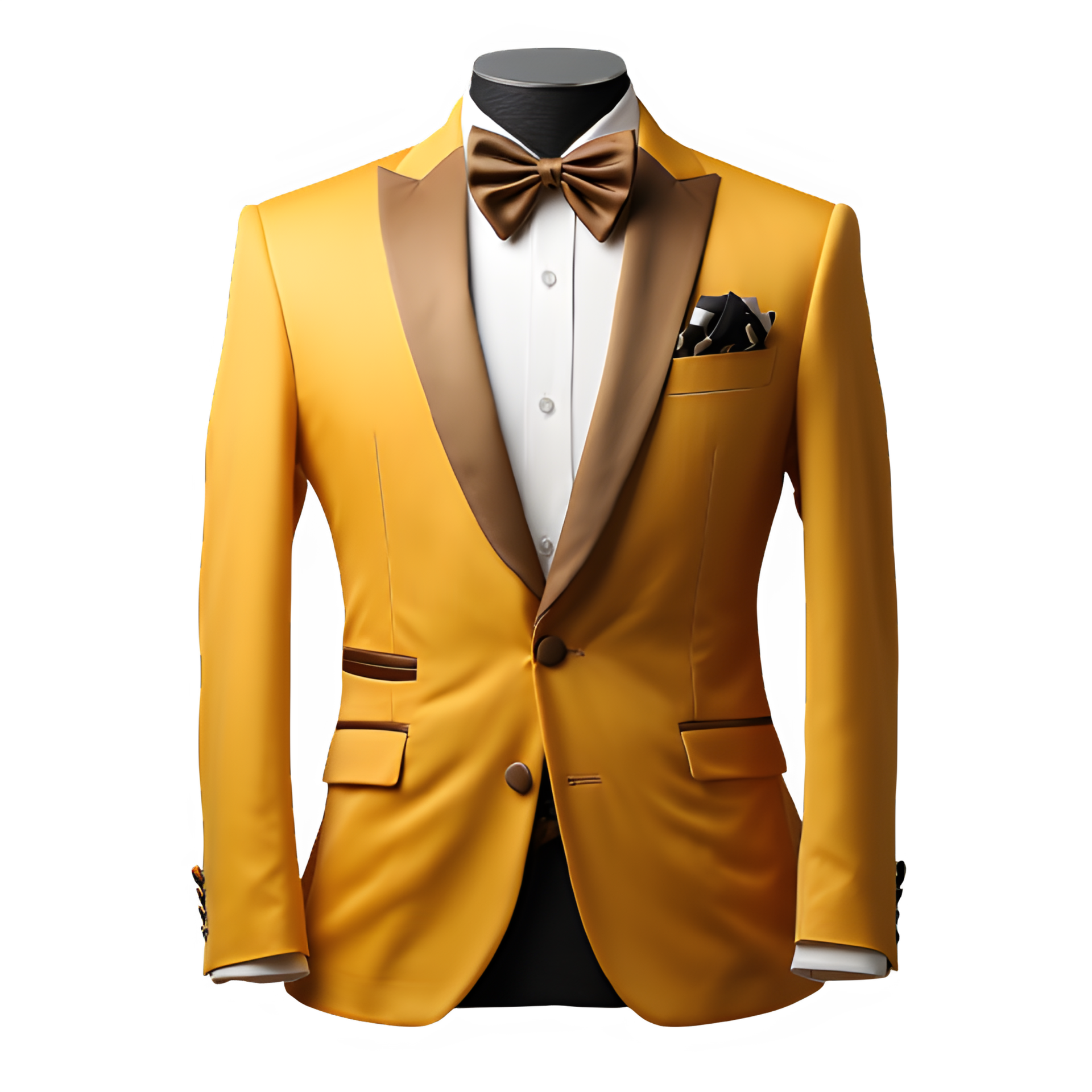 yellow tuxedo suit mockup on transparent background ,businessman suit ...
