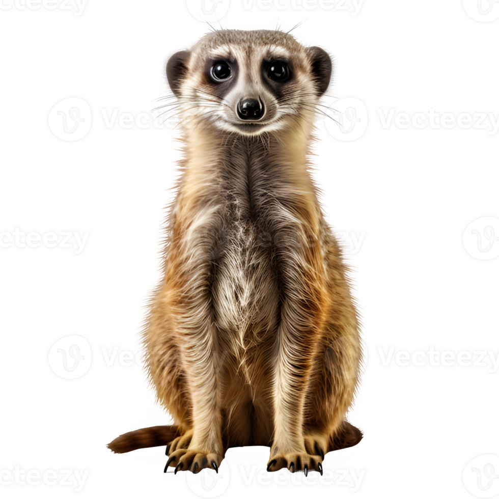 standing meerkat animal isolated on transparent background ,generative