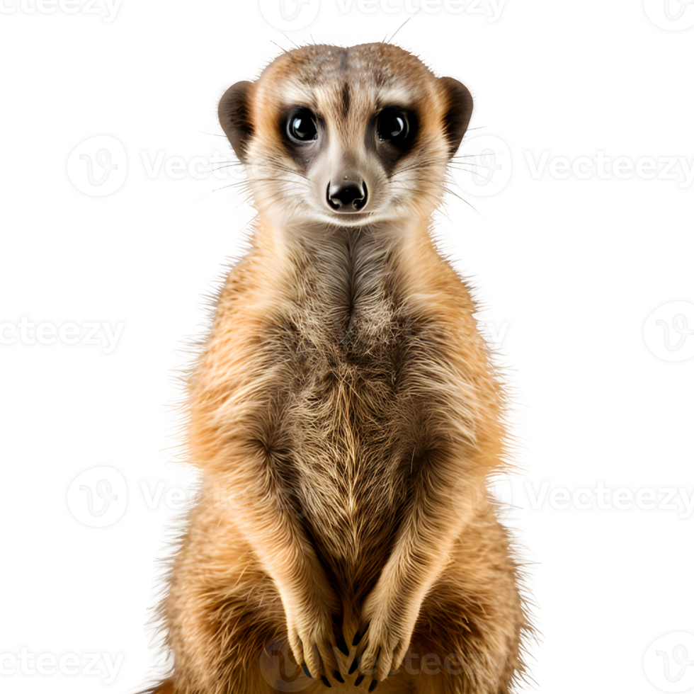 standing meerkat animal isolated on transparent background ,generative ai png