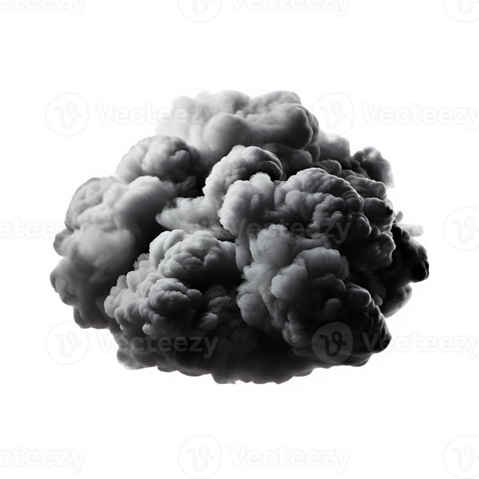 storm cloud object isolated on transparent background ,pollution cloud png ,generative ai