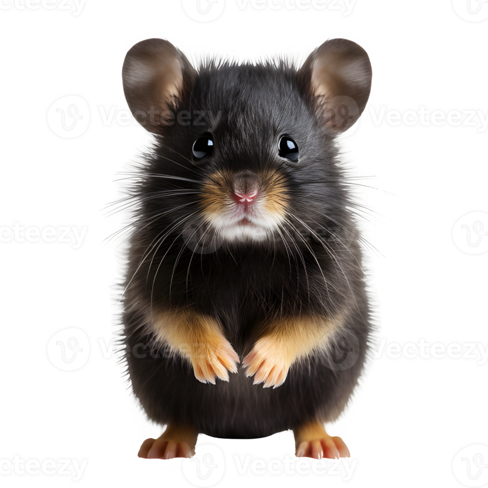 süß schwarz Hamster isoliert auf transparent Hintergrund ,generativ ai png