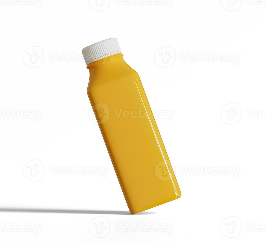 Orange juice or Smoothie Juice Bottle Illustration 3D Render photo