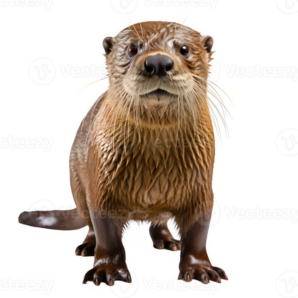 otter animal isolated on transparent background ,aquatic beaver png ,generative ai