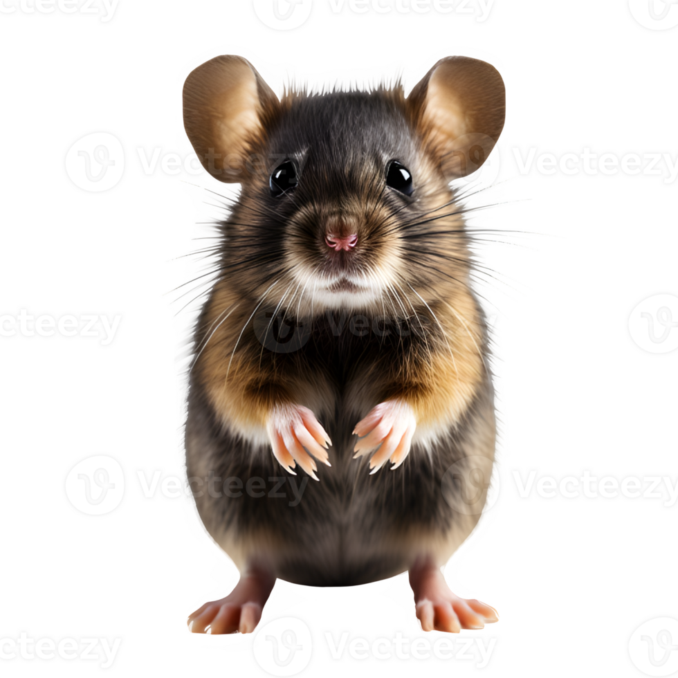 cute black hamster isolated on transparent background ,generative ai png