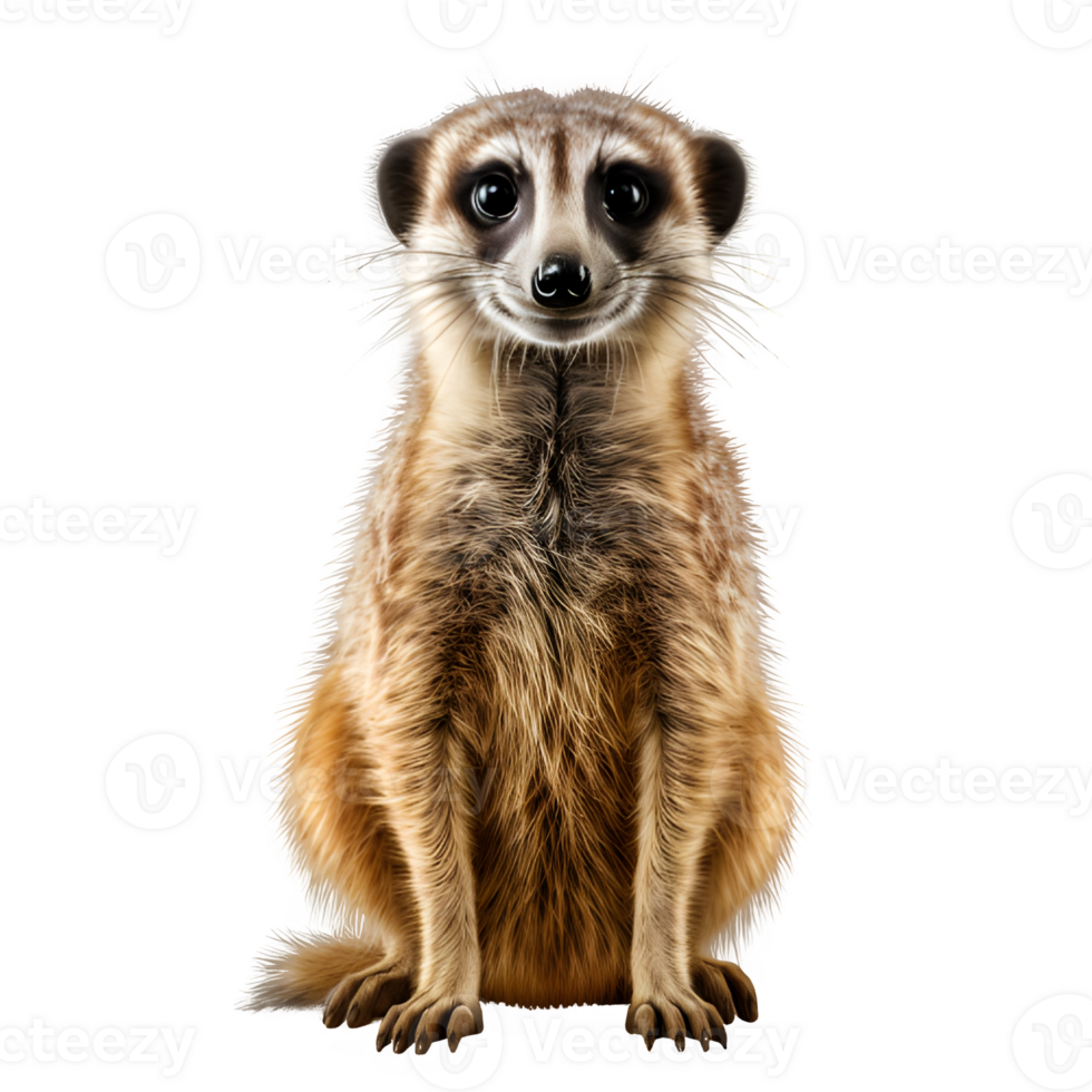 standing meerkat animal isolated on transparent background ,generative ai png