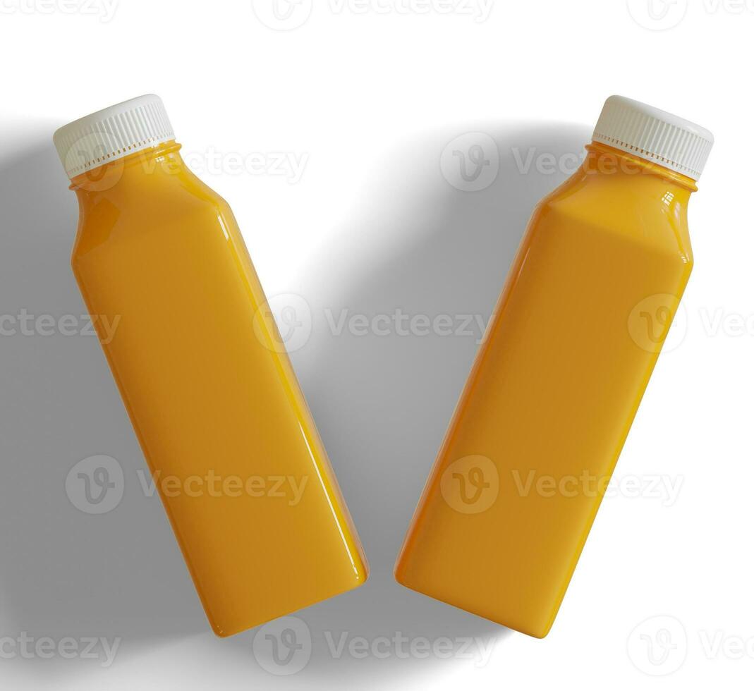 Orange juice or Smoothie Juice Bottle Illustration 3D Render photo