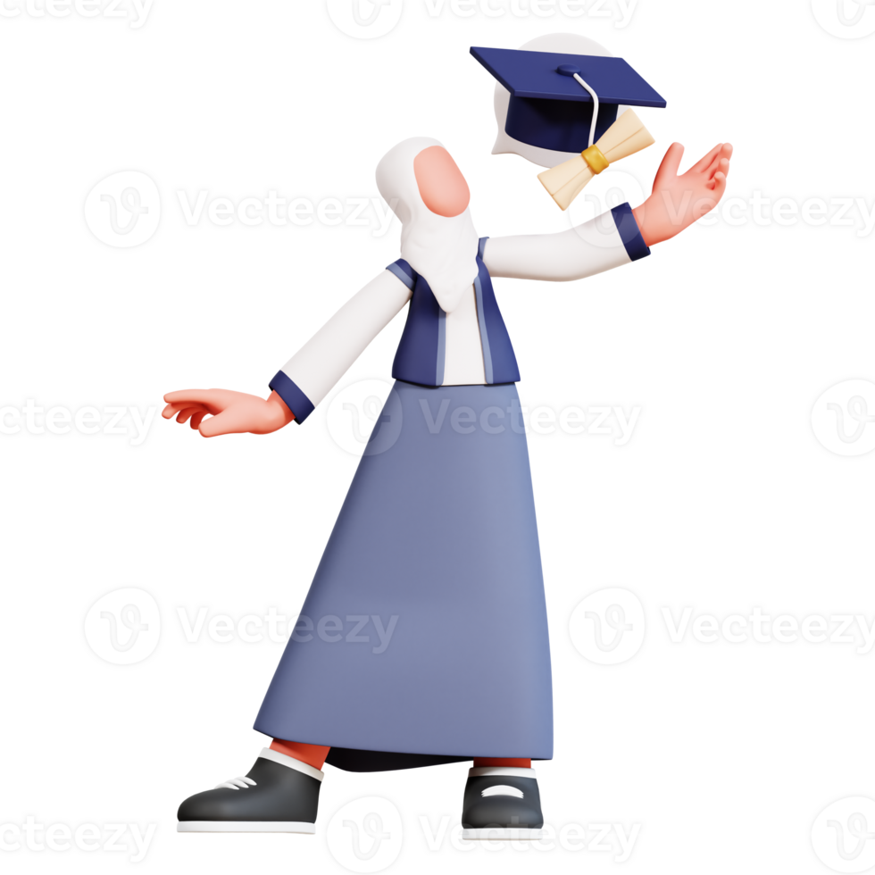 3D Female Character Illustration Education png