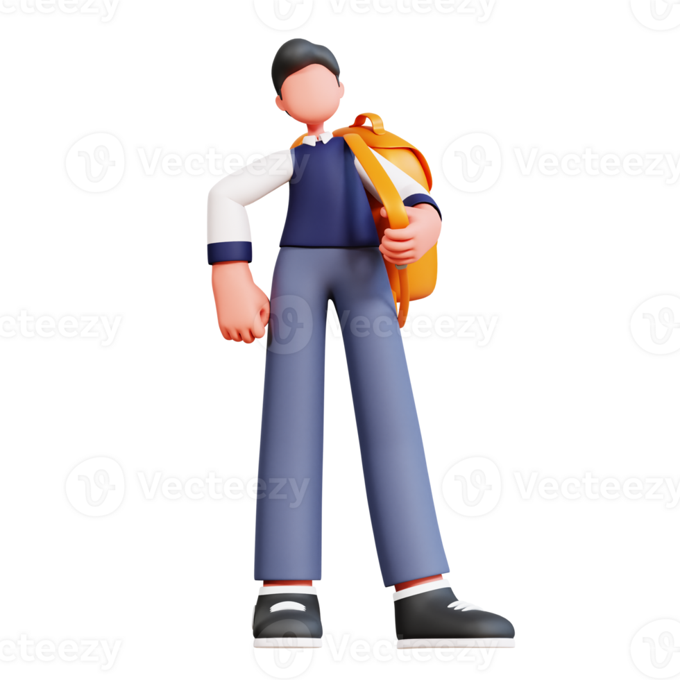 3D Male Character Illustration Education png