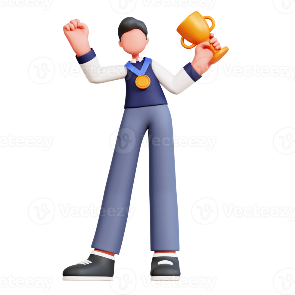 3D Male Character Illustration Education png