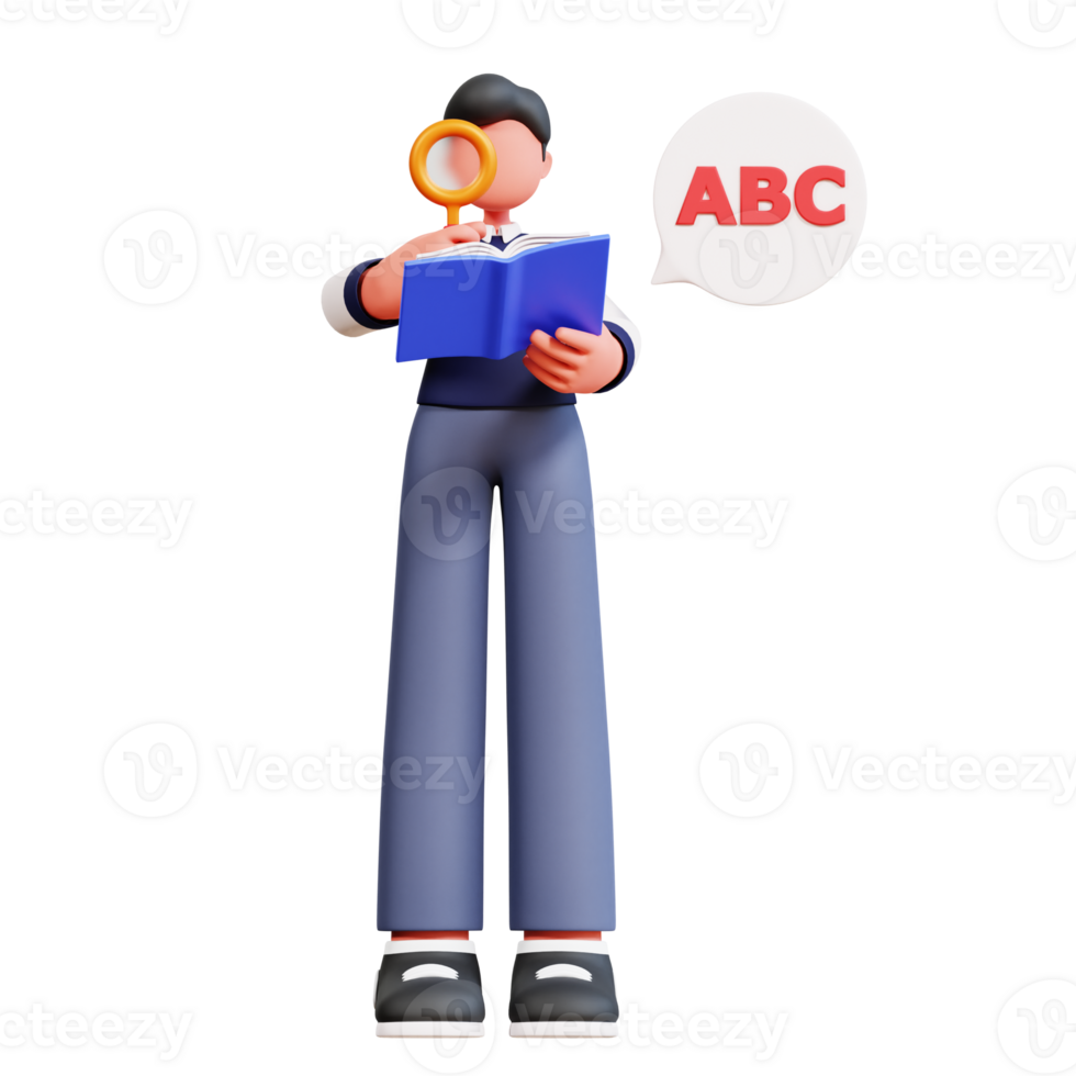 3D Male Character Illustration Education png