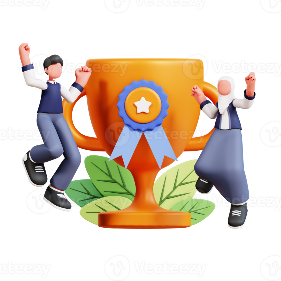 3D Couple Character Illustration Education png