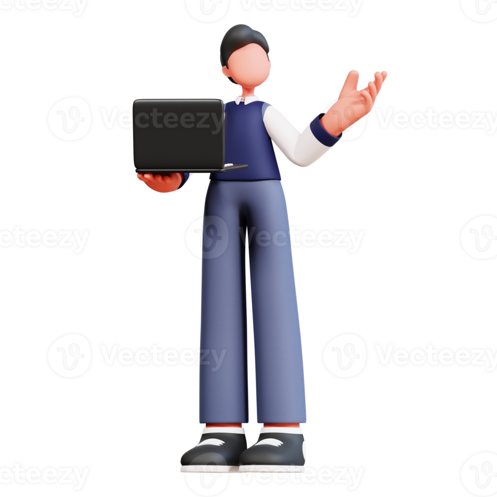 3D Male Character Illustration Education png