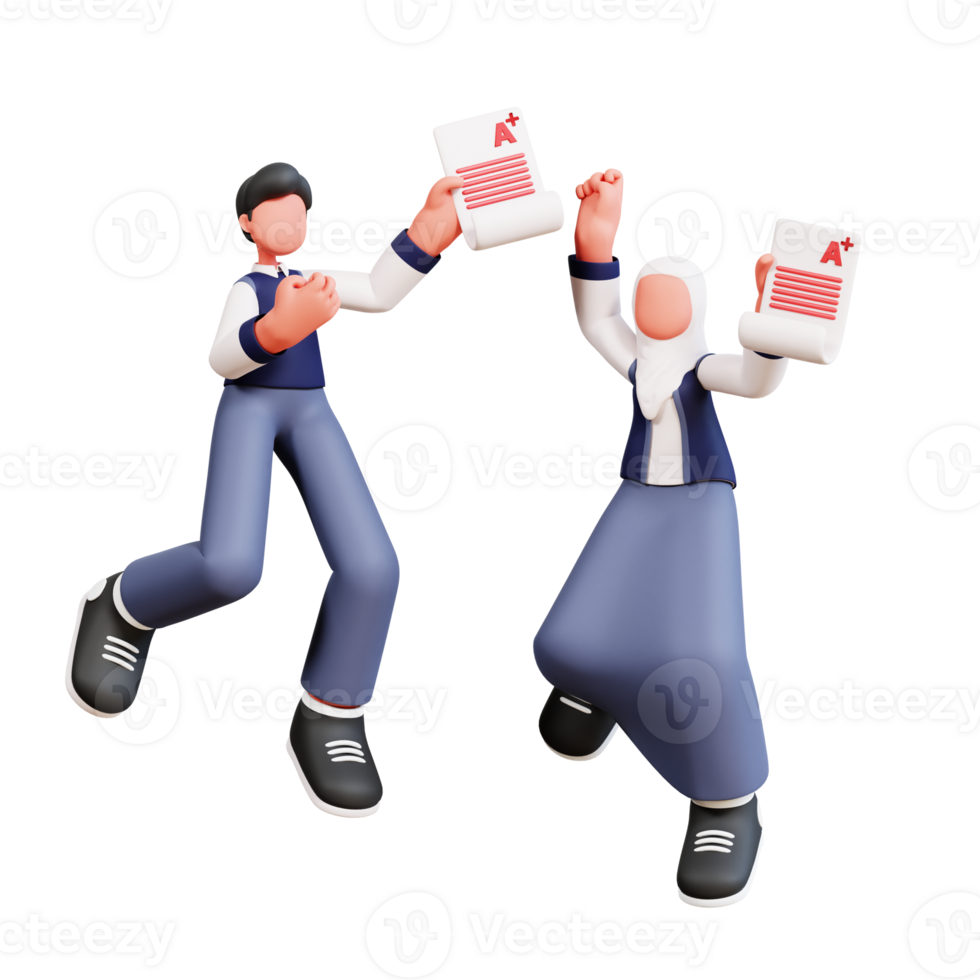 3D Couple Character Illustration Education png