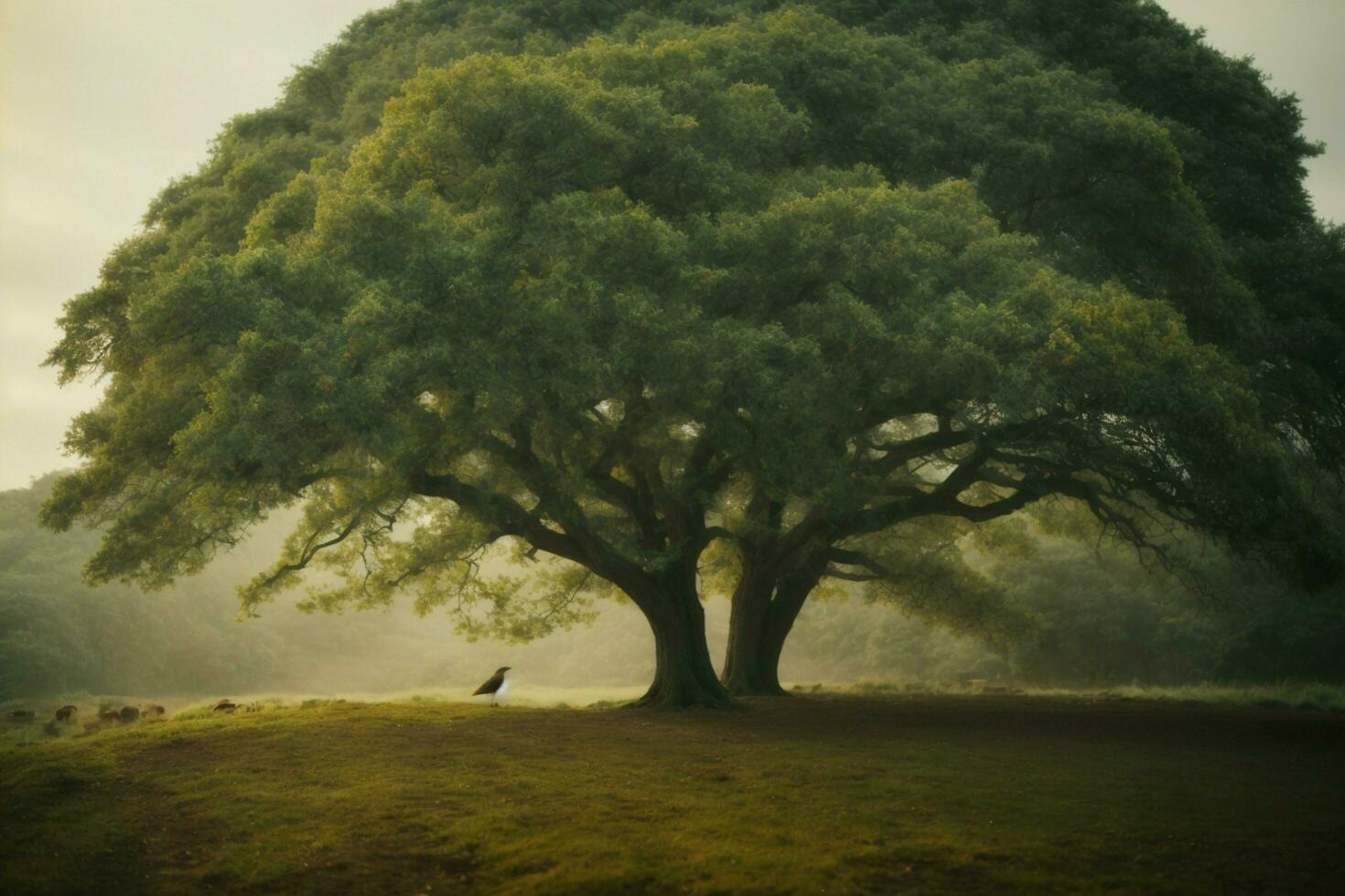 ai generado. ai generativo. hermosa verde Amazonas bosque paisaje a puesta de sol amanecer. aventuras explorar aire dron ver onda. gráfico Arte foto