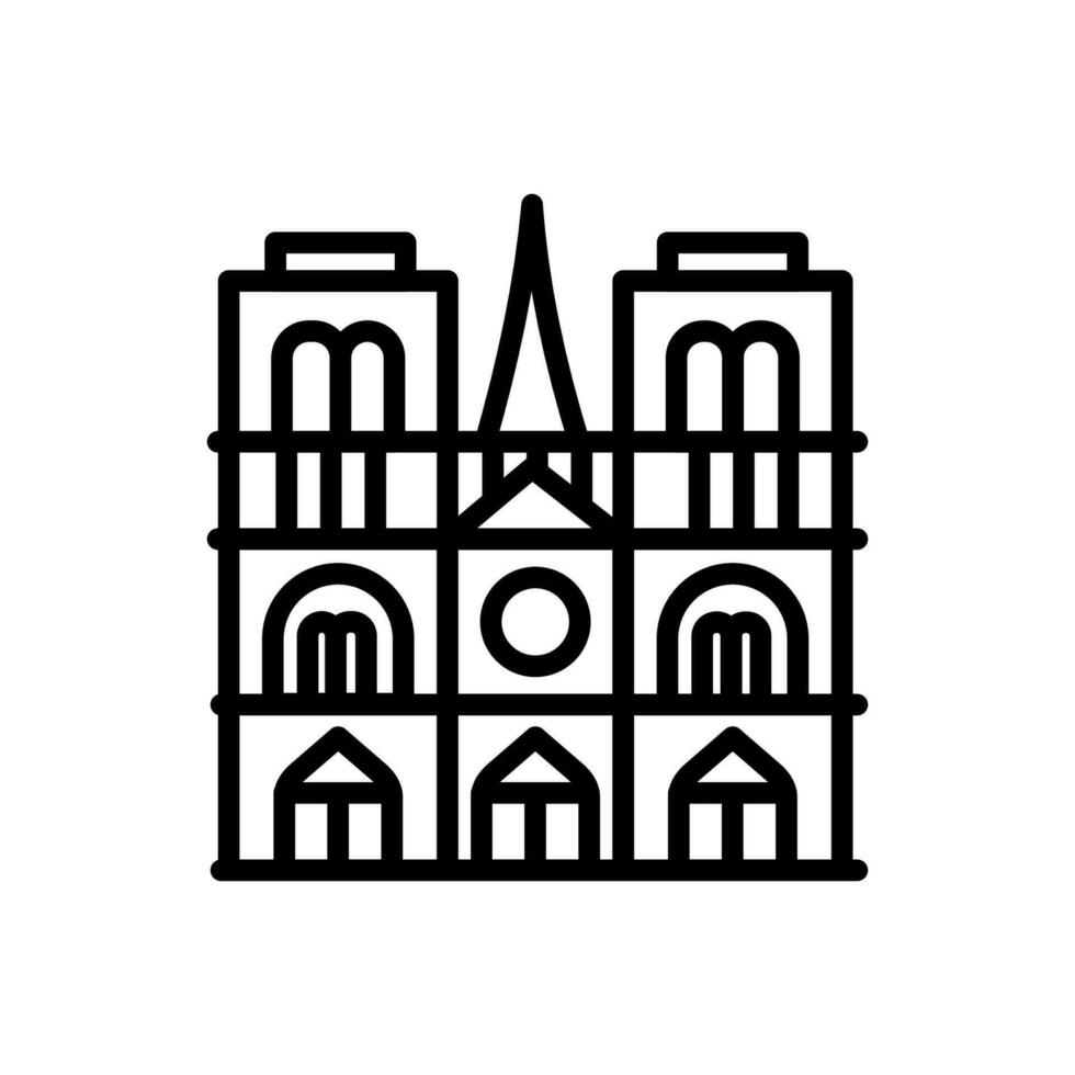 Notre Dame icon in vector. Illustration vector