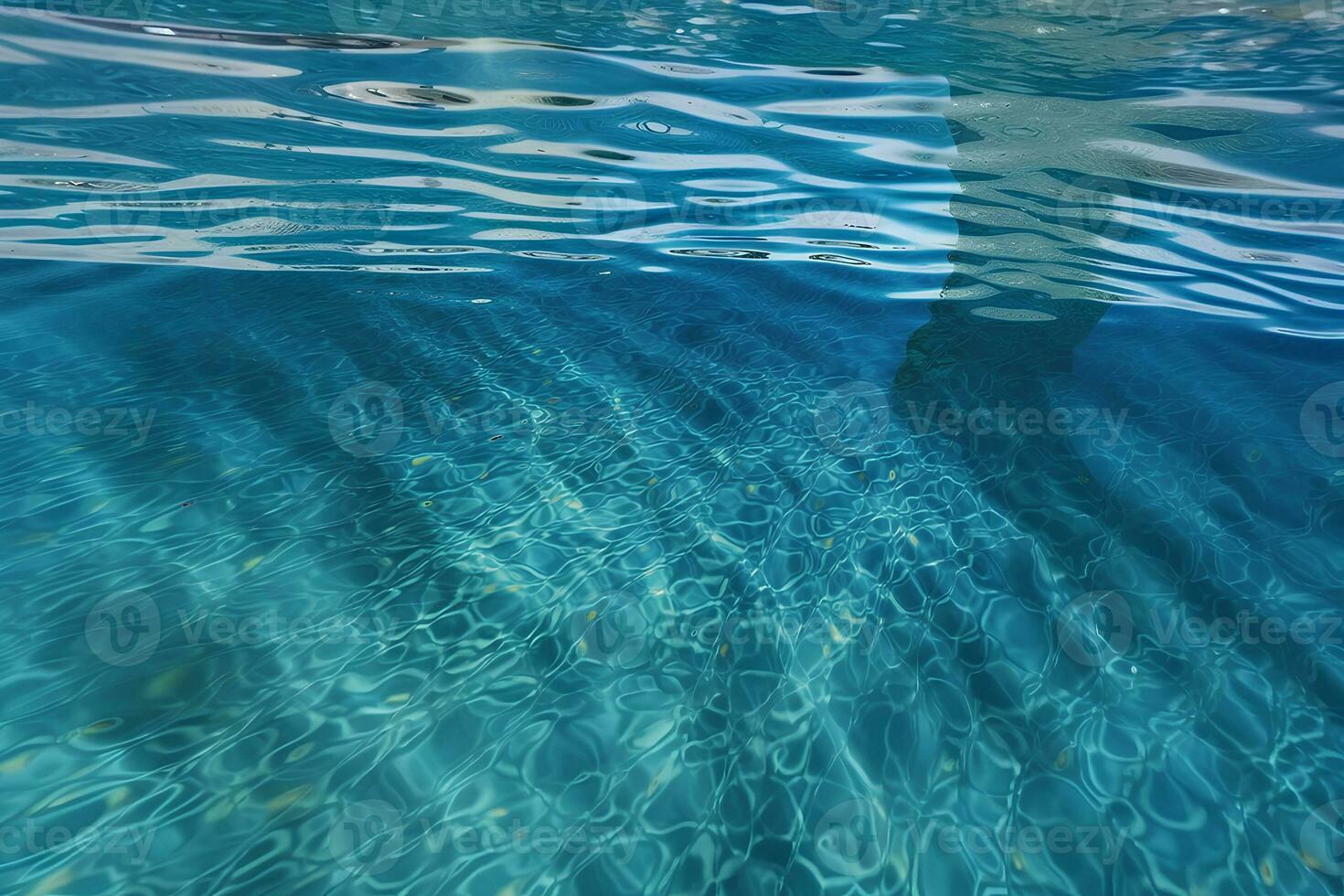 Beautiful azure water in the pool in a photorealistic style. AI generated illustration. photo