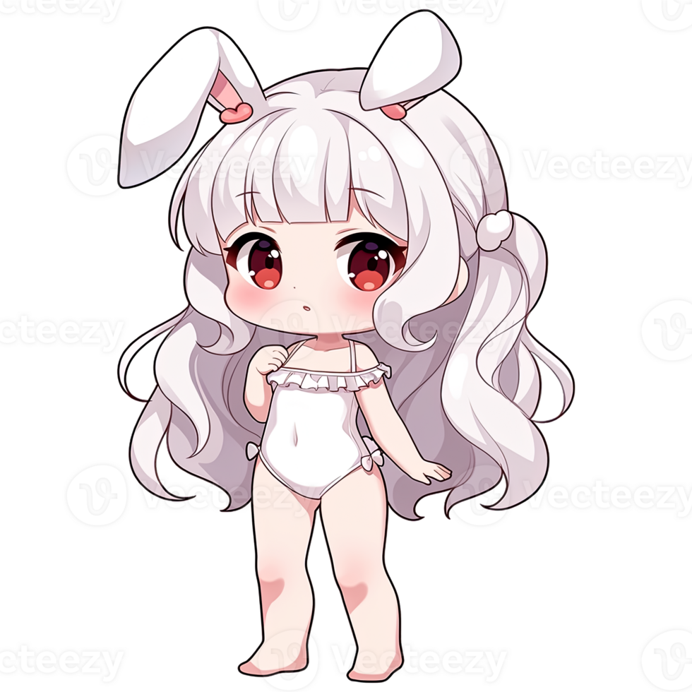 Sexy Bunny Girl On Swimwear AI Generative png